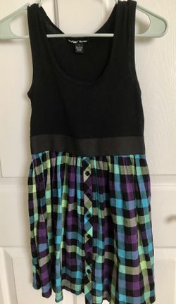 Dress black and plaid