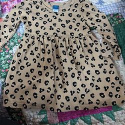 6 To 12 Months Old Navy Leopard Baby Girl Dress