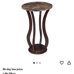 Wood and Marble accent table x2
