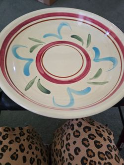 Decorative bowl   approximately 14.5 inch across and 3 inches deep