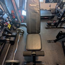 PASYOU Weight Bench - Black And Red, Foldable And Storable