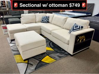 Brand new Sectional with Storage ottoman