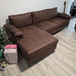Faux Leather Sofa
