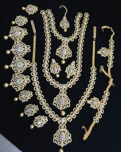 Wedding Gold Plated Diamond bridal Set