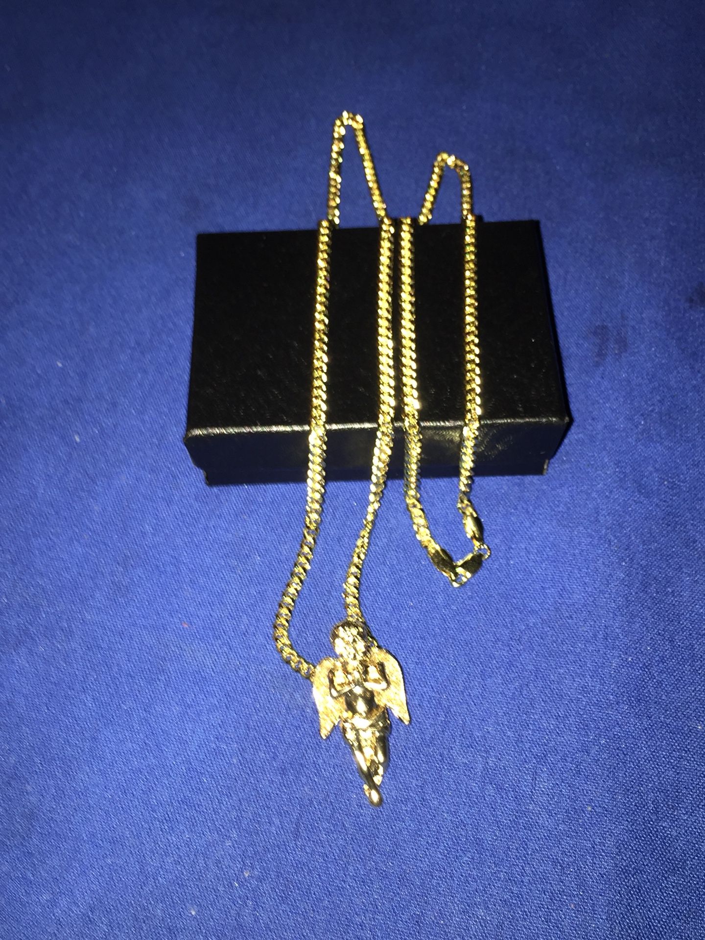 22Inch 14K Gold Chain W/ Angel pendent”