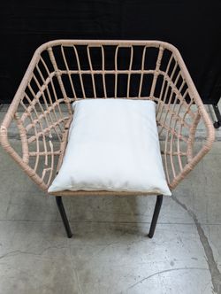 Modern Woven Patio Armchair with Cushions