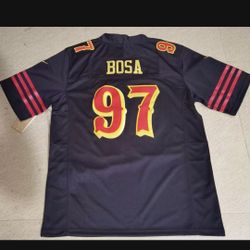 $40 49er Jersey Black Red With Gold Trim Warner Kittle Bosa Or McCaffrey 23 97 54 85