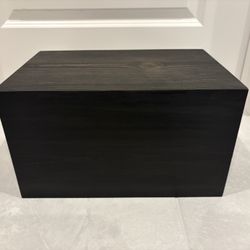 Handmade Black Wood Card Box with Lock