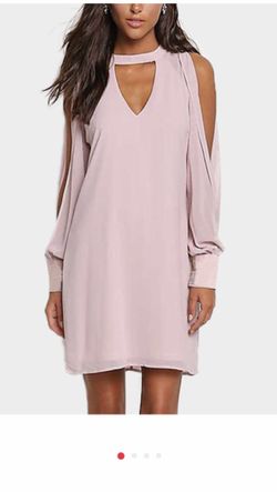Yoins mauve/blush cold shoulder dress