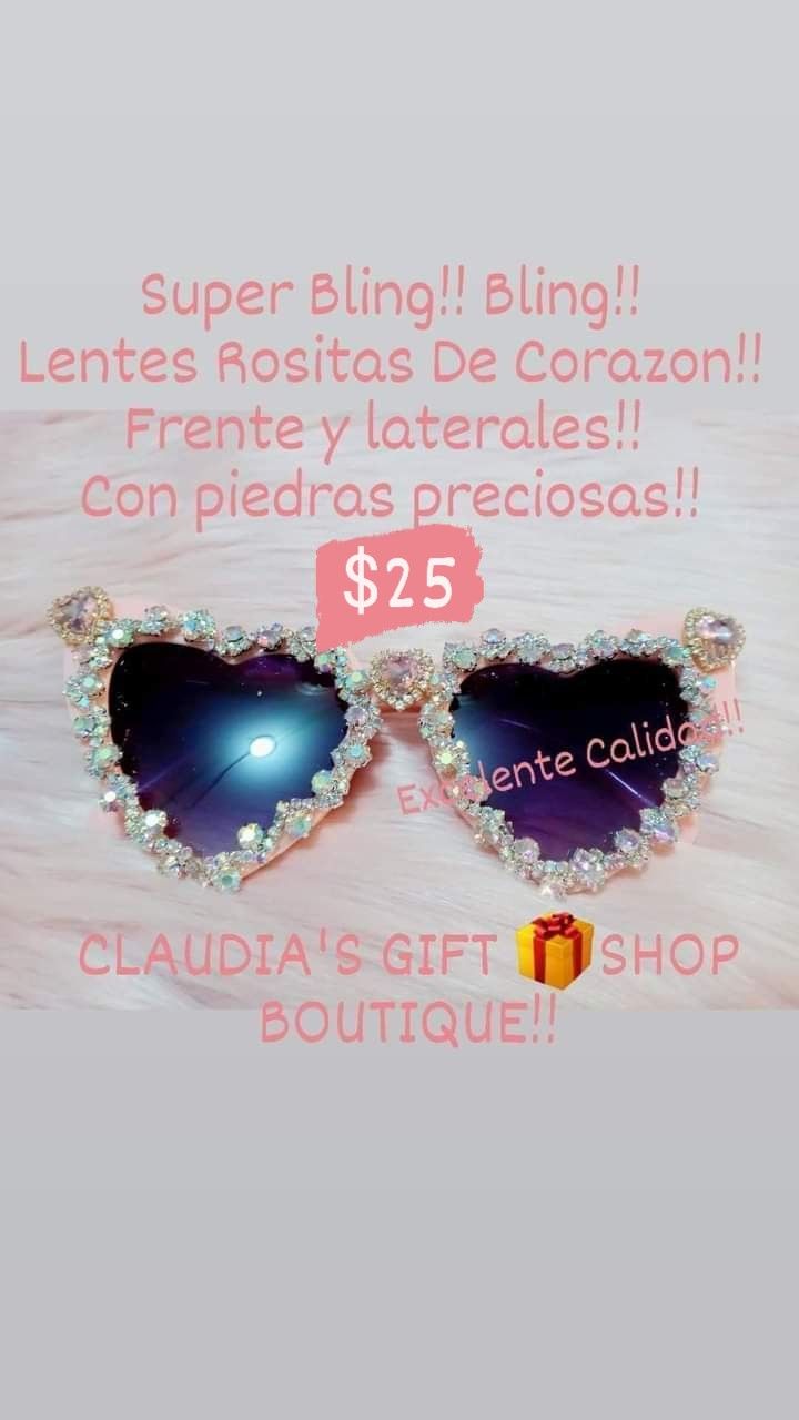 Beautiful Ligth Pink Crystal Sunglasses