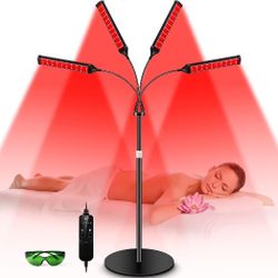 Red Light Therapy Lamp, 4 Head Infrared Light Therapy for Body Device with Adjustable Stand-660nm Red Light＆850nm Near Infrared Light Therapy Device