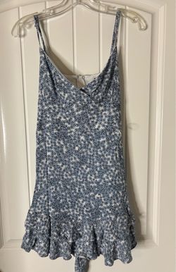 Blue Floral Spaghetti Strap Mini Romper