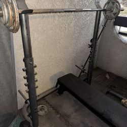 Squat Rack And Tru Grit Bench  