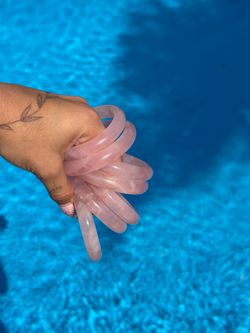 rose quartz crystal bangles