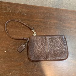 Leather coach Wristlet