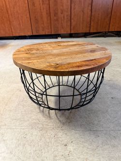 Wood and metal coffee table