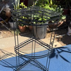 Convenience Concepts Xtra Storage 3 Tier Metal Corner Shelf, Black