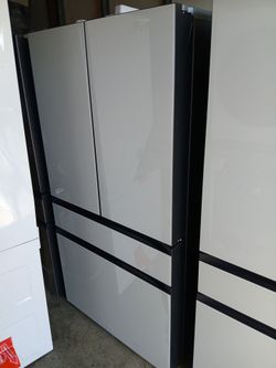 NEW !! SAMSUNG WHITE GLASS 4 DOOR BESPOKE REFRIGERATOR  2026 MODEL we finance