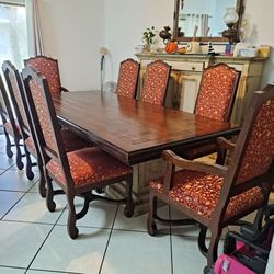 Habersham Dining Room Set – Solid Wood Table + 6 Chairs