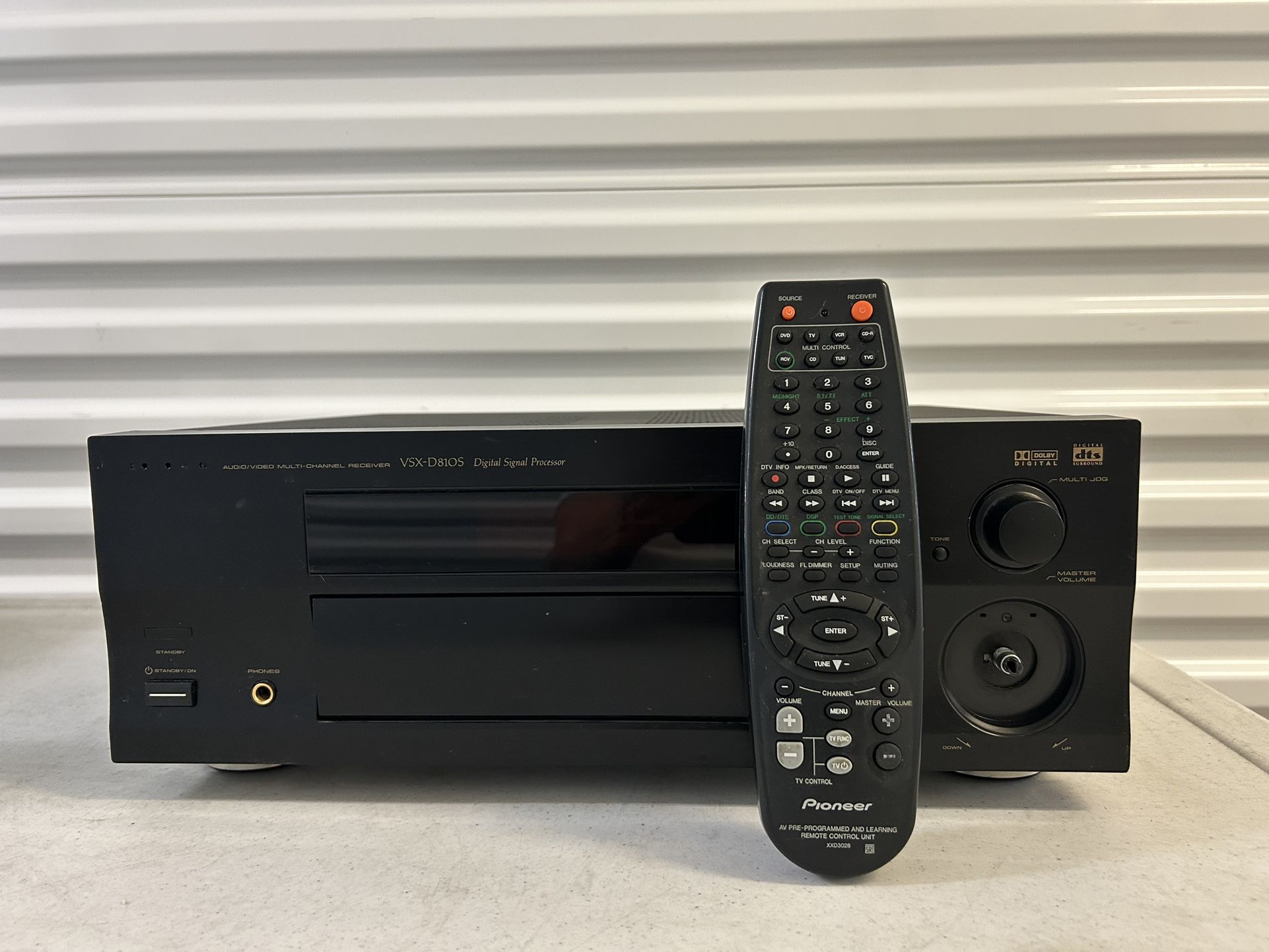 Pioneer VSX-D810S Audio Video Multi-Channel Receiver With Remote Control Volume Knob Missing Tested Works