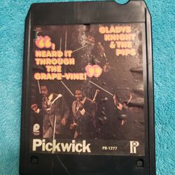  8-track tape cartridge of the album I Heard It Through The Grapevine by Gladys Knight and the Pips, released on the Pickwick/8 label with catalog num