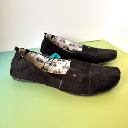 Black Canvas Flats, Size 8