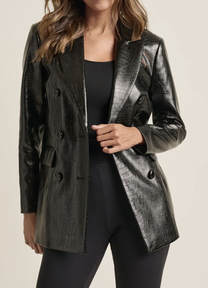 Women's Black Croc-Embossed Blazer