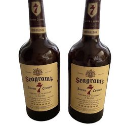  Seagram's 7 Crown  18.5" Large 1 Gallon Brown Glass Empty Bottle 