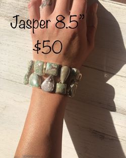 Jasper sterling silver bracelet 8.5”