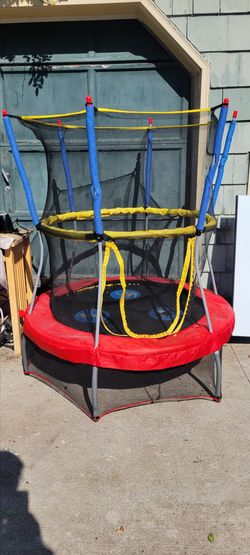 Skywalker 48 Inch Kids Mini Trampoline with Enclosure Net