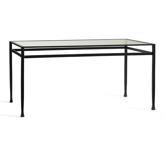 Pottery Barn Tanner Iron & Glass Dining Table