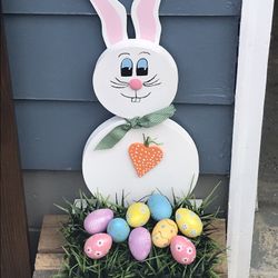 Handcrafted Wood Easter Bunny