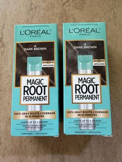 Lot of 2 L'oreal Magic Root Rescue 10 Minute Root Hair Coloring Kit 4 Dark Brown