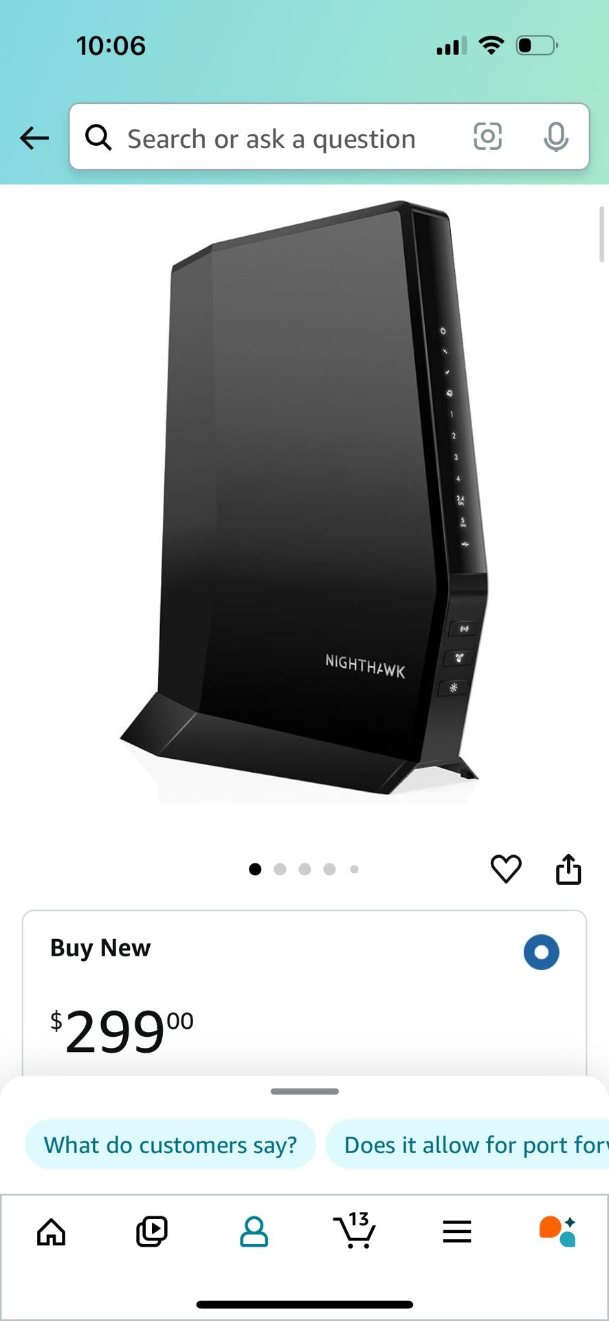 NETGEAR Nighthawk WiFi 6 Cable Modem Router CAX30