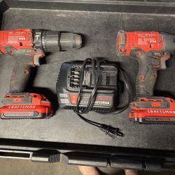 Craftsman 20v Max 1/2” Hammer Drill & 1/4” Hex Chuck Impact Driver