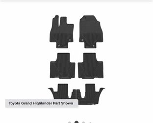 Sunsdrew Floor Mats for 2024 2025 Toyota Grand Highlander/Lexus TX 7 Seat,All Weather Floor Liner for Grand Highlander Accessories TPE Black
