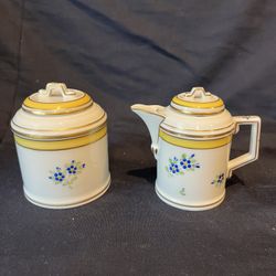 Hochst Forget me Not Sugar and Creamer Set Made in Germany New