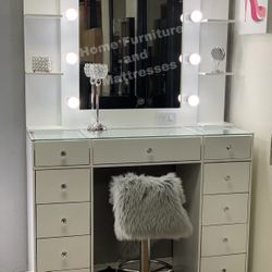 Vanity Set Hollywood Mirror LED Lights Makeup Table✨New