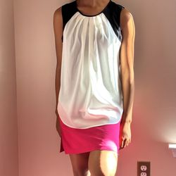 Says Mom Black And Off-White Blouse