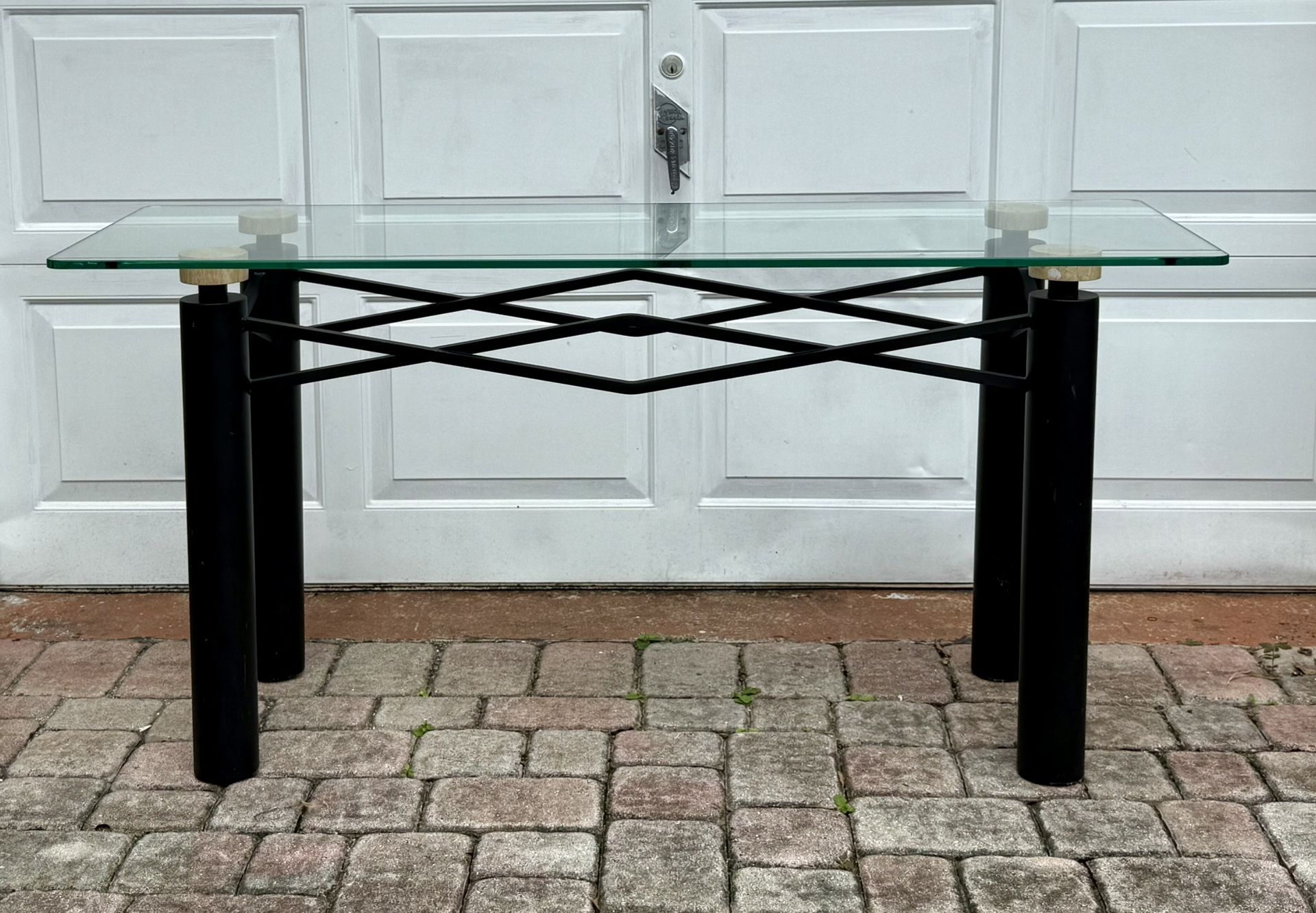 ⭕️ 60” Glass Top Console Table – Elegant Entryway Accent