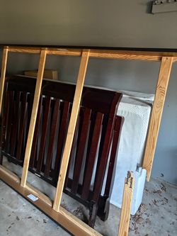 Wood Bed Frame Parts Disassembled