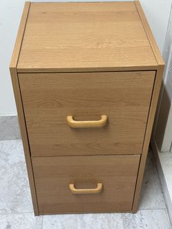 2 Drawer Wood Filing Cabinet