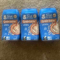 Cereal for Baby, Grain& Grow, 1st Foods Oatmeal, Pack Of 3. Free Ship. 8 Oz Each