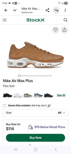 BRAND NEW! Nike TN Air Max Plus Flax Sail LEFT Shoe ONLY! Size 13 Men's