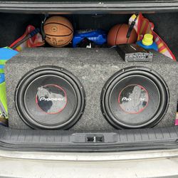 2 12s Pioneer Subs With Amp 
