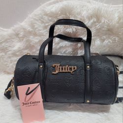 Juicy Couture Black Liquorice Bestseller Mini Barrel Bag Brand New With Tags 