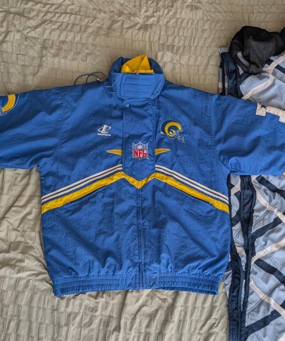 VTG 90s St. Louis RAMS Vintage Logo Athletic NFL Pro Line Jacket Zip Size Large