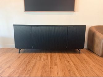 Black Fluted Sideboard Buffet TV Stand