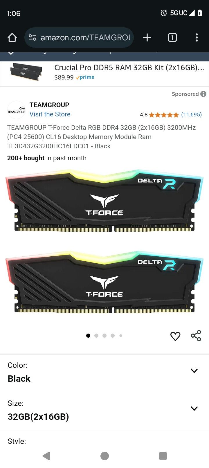 TForce 32 Gigs Ram