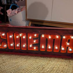 Light Up "CINEMA" sign - AA Batteries - Working